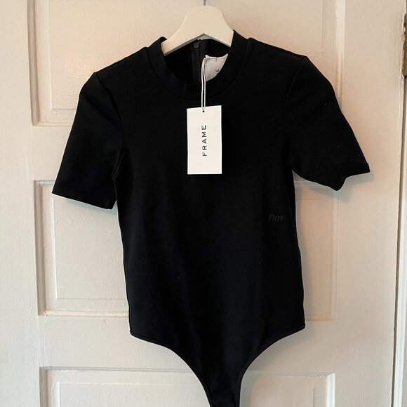 Frame Black Zip Tee Bodysuit PTP 13.5" NWT - Picture 1 of 4